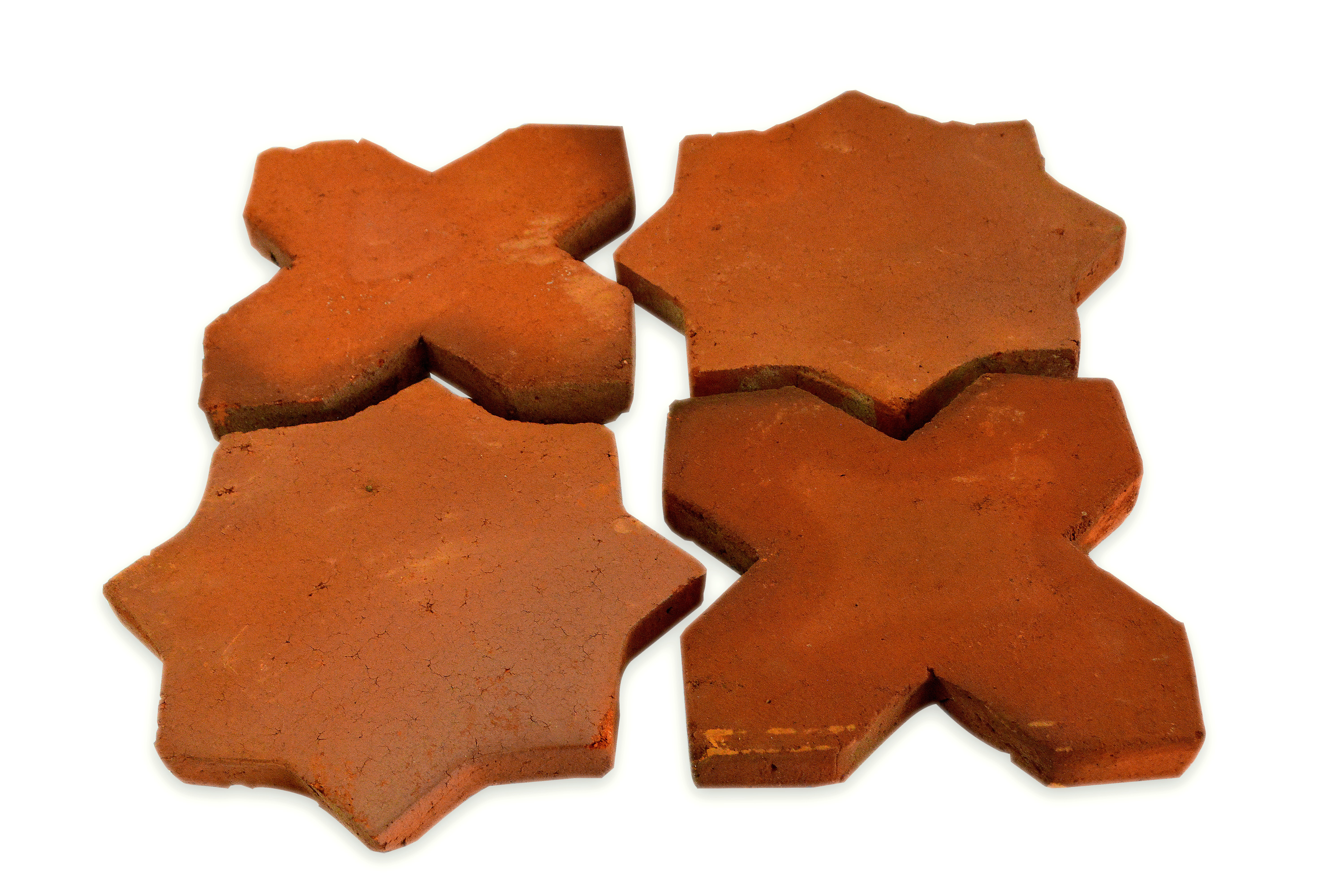 15 x 15 x 2cm Star & Cross (6" wide) - Handmade Terracotta Tile Company